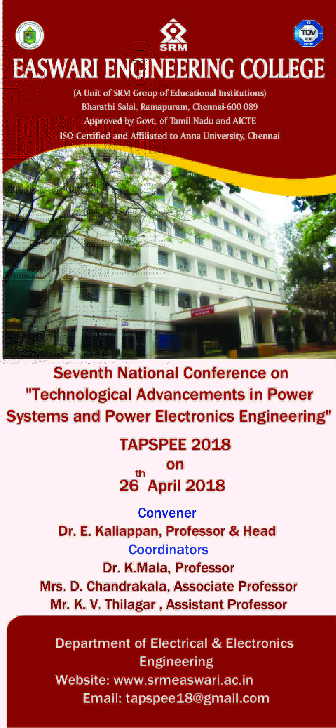 Seventh National Conference on Technological advancements in Power Systems and Power Electronics Engineering TAPSPEE 2018